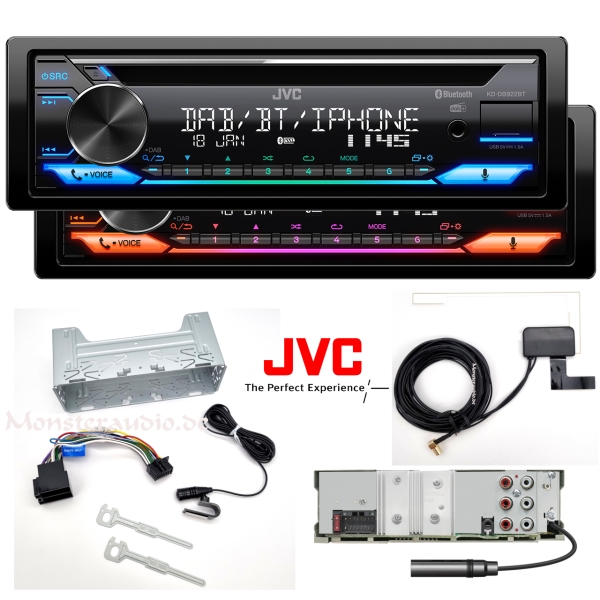 JVC KD-DB922BT mit DAB + Antenne Bluetooth Autoradio CD MP3 USB digital Radio